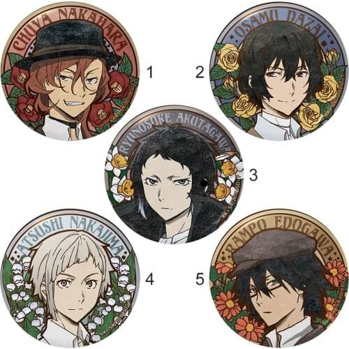 Japan Anime Bungo Stray Dogs Brooch Cartoon Pin Accessories For Clothes Hat Backpack Decoration Harajuku Badges
