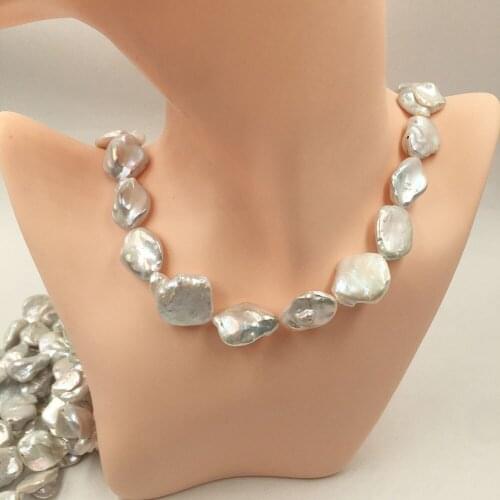 16 inch pearl beadsone strand,16-19 mm 100% Real freshwater loose pearl ,baroque shape-high luster-AA pearls-nature color pearl