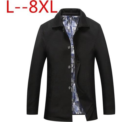 Plus size 10XL 8XL 6XL 5XL 4XL Men Jacket Coat Long Section Fashion Trench Coat New Brand Casual Fit Overcoat Jacket Outerwear