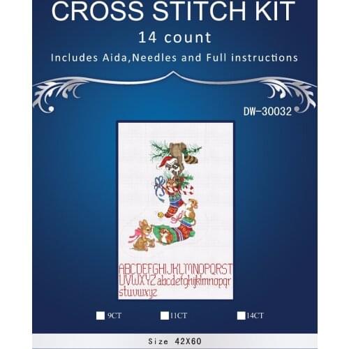 Lovely Gold Collection Counted Cross Stitch Kit similar dmc anchor dim cross stitch color christmas sock Squirrel