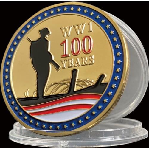 1918-2018 Armistice Day Gold Coins WWI 100th Anniversary For Collection Coin
