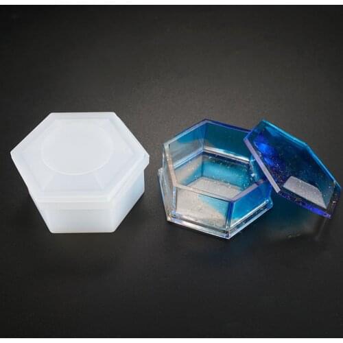 1Pc Soap Silicone Mold Resin Jewelry Making Hexagonal Storage Box Clay Mold Craft DIY Tool