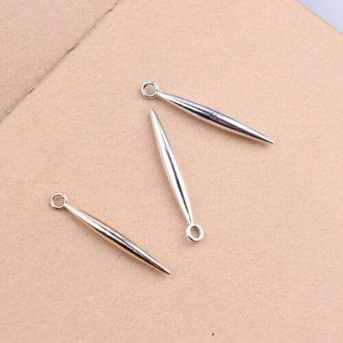 100PCs Hottest DIY Jewelry Findings 38*4MM Bright Gold Silver Tone Alloy Simplifty Penant Charm Craft Ornament Accessories Craft