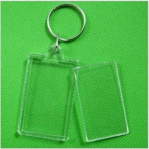 170pcs Blank Acrylic Rectangle Keychains Insert 2"x 1.25"Photo Keyrings (Key ring chain)