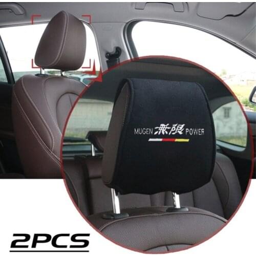 2pcs Car Headrest Covers Travel Neck Support Holder Covers for Honda Mugen Civic Accord CRV Hrv Jazz