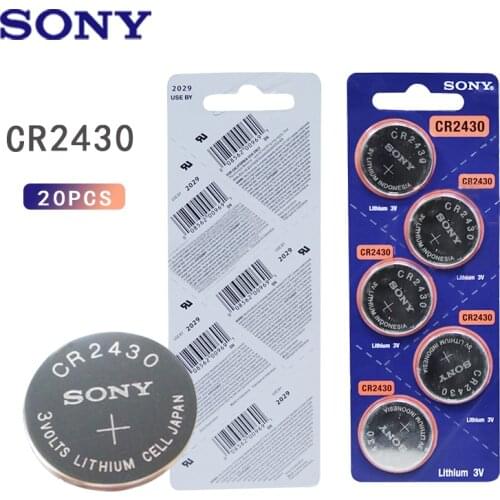 20PCS Sony CR2430 Lithium Button Battery DL2430 BR2430 KL2430 Cell Coin Batteries 3V CR 2430 For Watch Electronic Toy Remote