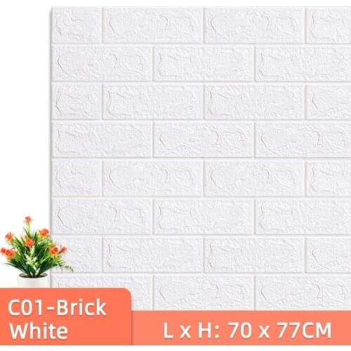 3D Brick Wall Stickers Wall Panels for Living Room Background Wall Decoration PE Foam Self-Adhesive Wallpaper