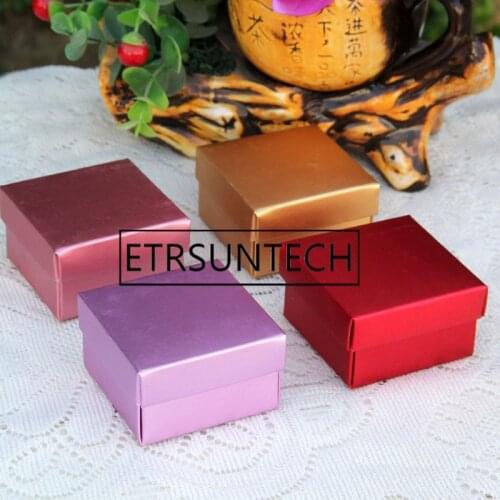 500pcs Colorful Metallic Shiny Paper Candy Boxes Gift Box for Wedding Birthday Party Favors Package