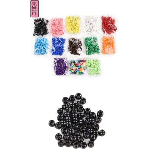 7mm 1000pcs Crochet Braids Acrylic Round hair braid dreadlock Beads ringsTube Rings Beads Links Human Hair Extensions tools