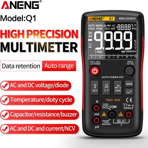 ANENG Q1 Digital True RMS 9999 Counts Analog Professional Tester DIY Transistor Capacitor Lcr Multimeter AC/DC Voltmeter Ammeter