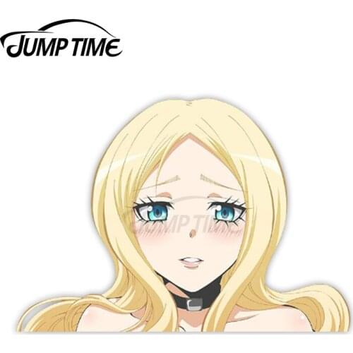 Jump Time Ansatsu Kyoushitsu Irina Jelavic 8.6 Cute Anime Girl Peeker Vinyl Decal Window Waifu Car Stickers