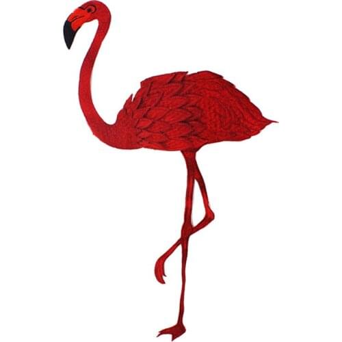 10pieces Red Crane Bird Applique Embroidered Patches Sew On Patch Lace Fabric Motifs Clothes Decoration Sewing Supplies H267