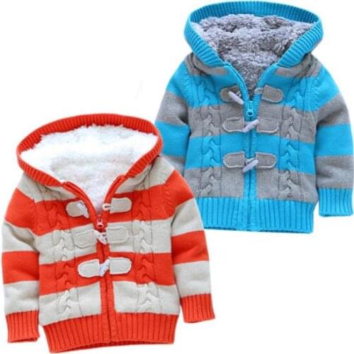 Free shipping Retail new autumn winter baby boy sweaters baby clothes children outerwear girls stripe sweater cardigan coat