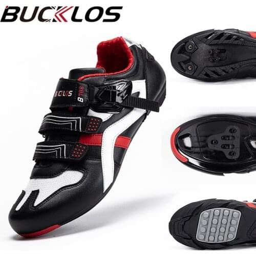 BUCKLOS Road Cycling Shoes SPD-SL Mountain Bike Shoes SPD Self-lock Bicycle Sneakers Man Women MTB Equipment