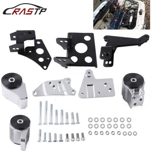Black&Silver High-quality Aluminum Racing 70A K-Series Engine Mounts For 96-00 Honda Civic EK Chassis Motor Swap Kit RS3-EM1008