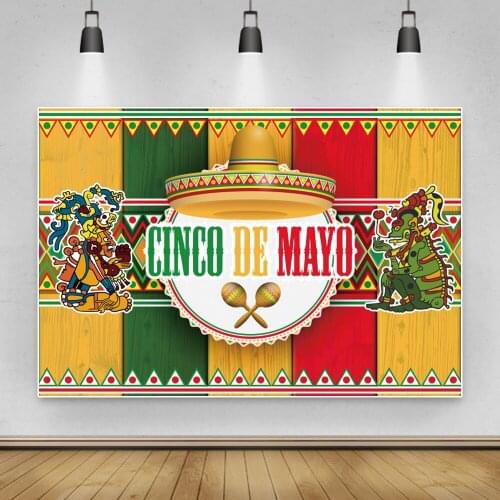 Cinco De Mayo Mexico City Mexican War Celebration Victory Stripe Wooden Party Backdrop Photography Background For Photo Studio