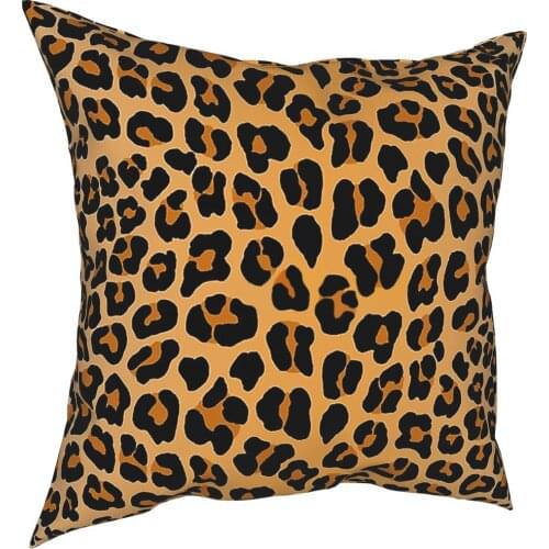 Leopard Print Pillowcase Printing Polyester Cushion Cover Decorative Pillow Case Cover Home Square 40*40cm