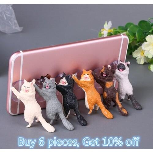 Phone Holder Cute Cat Support Resin Mobile Phone Holder Stand Sucker Tablets Desk Sucker Design high quality Smartphone Holder