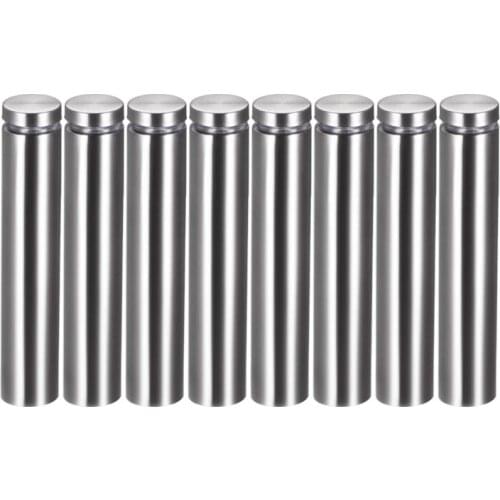 19mm/0.75" Dia 150mm/5.9" Length Sign Holders Screws Wall Mount Hardware Advertising Glass Standoff Nail-Pack of 8