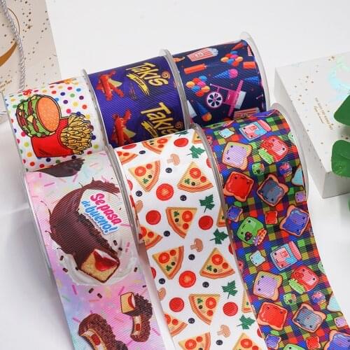 DIY Cartoon Food Printed Grosgrain Ribbon For Craft Supplies Sewing Accessories 5 Yards, Planar Resins Mold 10 Pieces. 52610