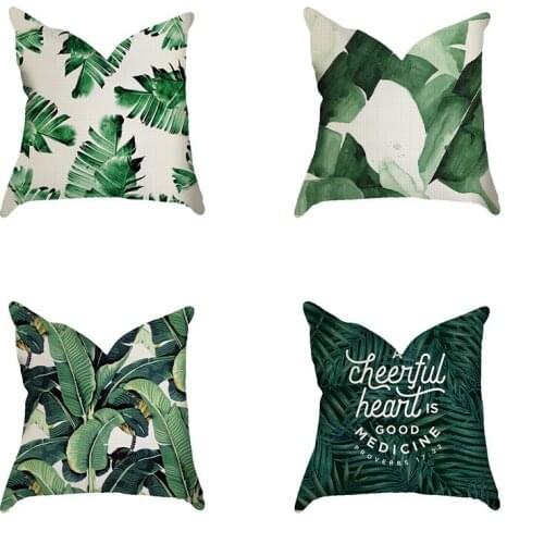 Home Pillowcase Tropical Plant Leaf Green Banana Leaf Hug Pillowcase for Home Decoration Stylish and Beautiful Cushion