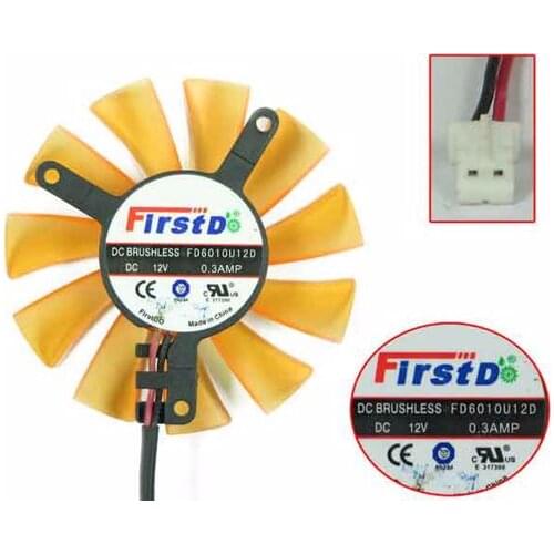 FIRSTD FD6010U12D DC 12V 0.3A 2-Wire Server Cooling Fan