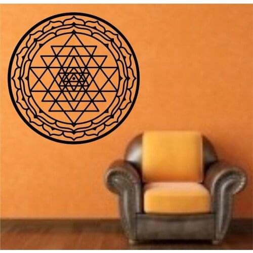 Geometric Lotus Mandala Wall Sticker Yoga Wall Decals Living Room Bedroom Wall Art Decoration 3D poster Vinyl Stickers S-437