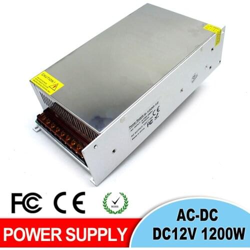 Switching Power Supply DC 12V 18V 24V 30V 36V 42V 48V 60V 1200W Lighting Transformers 220V 110V AC-DC SMPS For Light CNC CCTV