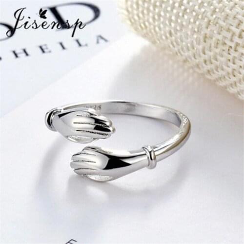Jisensp Unique Fashion Hug Ring Mother Day Gift Embrace Ring Friendship Jewelry Adjustable Antique Fashion Rings Gift Anillos