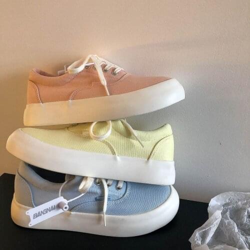 Fashion Women Canvas Shoes 2021 Trend Platform Shoes New Comfortable Breathable High Quality Vulcanized Shoes White Flats Women