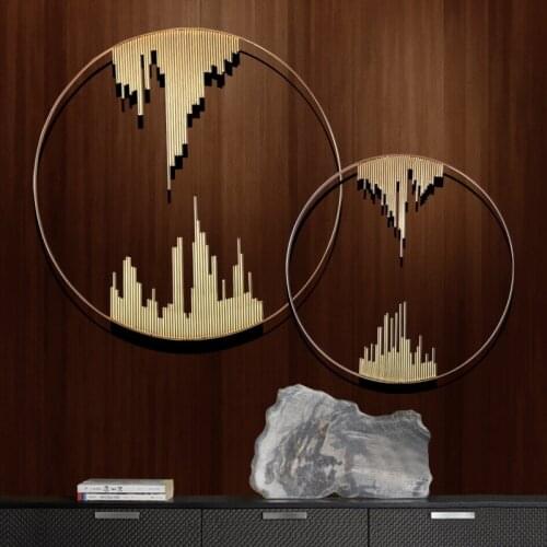 Chinese Wrought Iron Landscape 3D Wall Sticker Accessories Hotel Porch Wall Hanging Crafts Home Livingroom Wall Mural Decoration