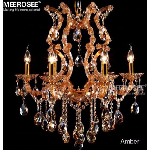 Cognac chandelier crystal light with K9 crystal maria theresa style Glass chrystal lighting fixture MDS06 L6 fast shipping