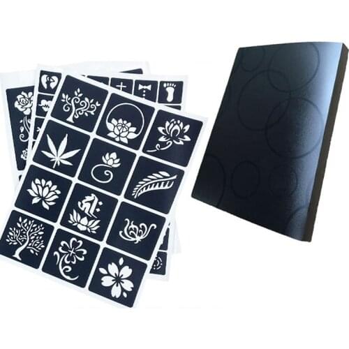 Small tattoo hollow template 312pcs semi-permanent English tattoo pattern India Henna tattoo paste inkjet pamphlet