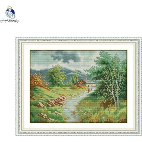 Joy Sunday Cross-stitch embroidery kits, DIY cross stitch kits, embroidery suit, Country road Patterns for embroidery