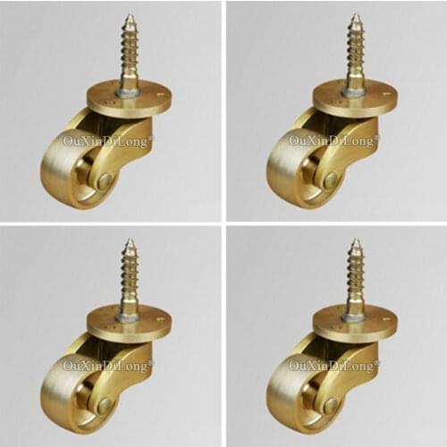 New 4PCS European Heavy Brass Universal Furniture Casters Table Chair Sofa Bar Piano Shelf Mute Wheels Pulleys Rollers Runners