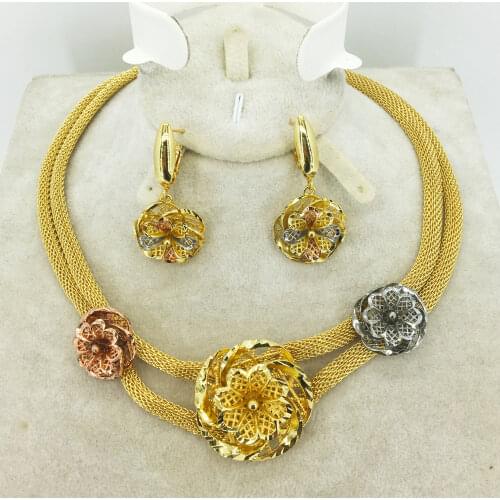 Wholesale gold New Jewelry collection African brides wedding gifts women necklace earrings collection wife jewelry set
