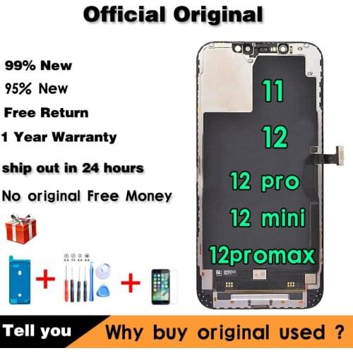 Original Genti LCD For iPhone 12 Mini Screen For Iphone 11 12 Pro Max Display True Tone Pantalla With 3D Touch Panel Assembly