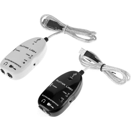 Guitar to USB Sound Player Sound Card Effector Interface Link Audio Cable Music Recording Adapter Support Windows XP/MacOS etc