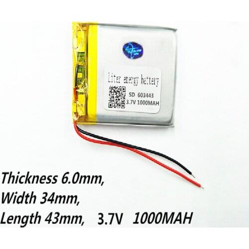 Tablet polymer battery MP3, MP4, navigation 603443 3.7V 1000mah