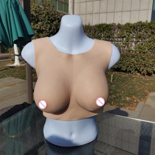 Realistic Round Collar Silicone Breast Forms Fake Boobs Enhancer Fake Breast Tits Transgender Shemale Drag Queen Crossdressers