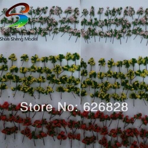 Shunshengmodel 300pcs H :35mm model wire scale tree for building model layout model tree with leaf color is random