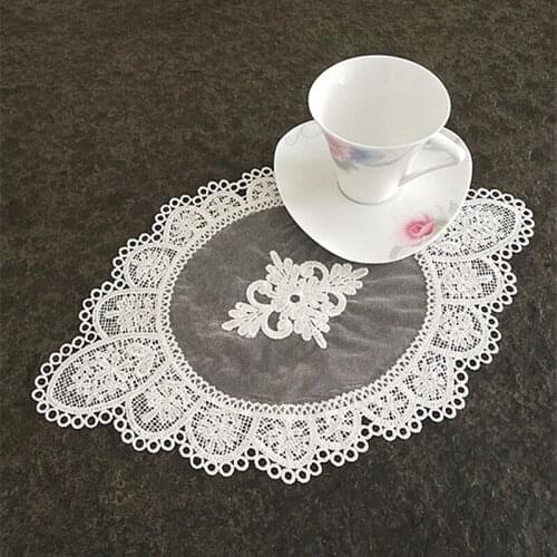 Modern embroidery table mat coffee table mat coaster lace coffee mat tablecloth Christmas party birthday wedding decoration