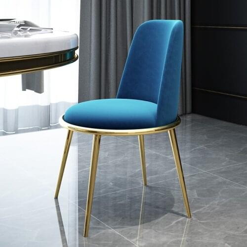 Post-modern stainless steel titanium dining chair high-end restaurant study leisure chair modern minimalist creative
