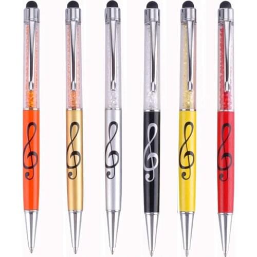 Stylus Pen Crystal Capacitive Ballpoint Pen Diamond Retractable Music Note Pens For All Touch-Screen Device