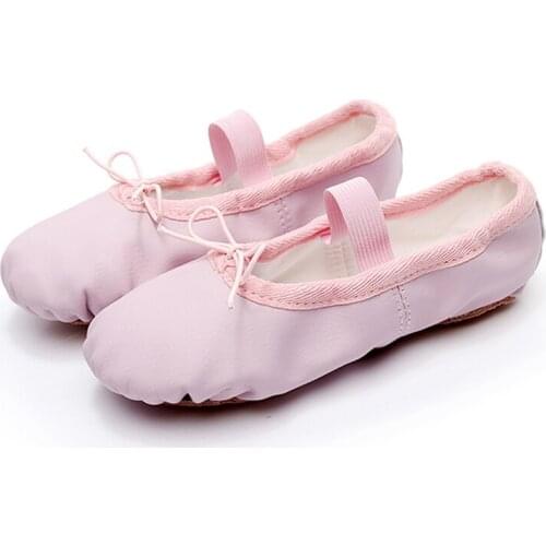 Pink Nude Pu Flat Yoga Teacher Gymnastic ballet Dance shoes Childrens Ballet For Girls Women