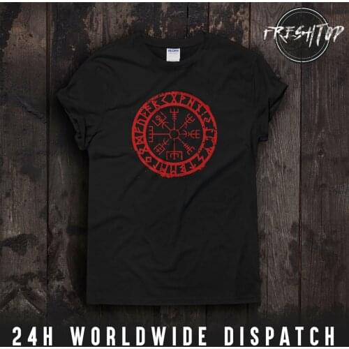 Vikings Compass T Shirt Top Norse Mythology Thor Loki Bor Freyja Frigga Heimdall