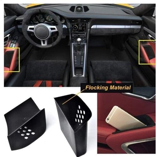 1 Pair Door Armrest Organizer Storage Box for Porsche 911 Boxster Cayman 2013-2019 Car Styling Accessories