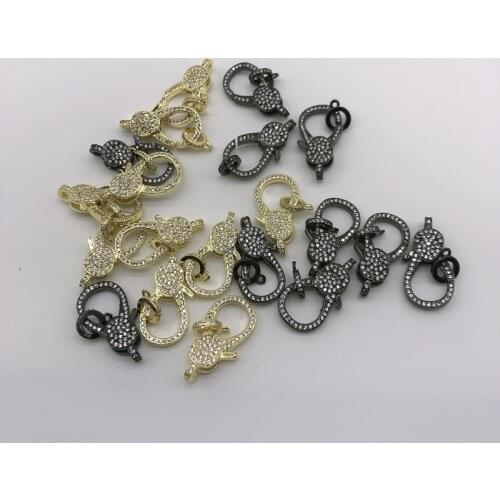 10pcs/lot Wholesale Free Shipping Jewelry Accessories Micro Paved Cubic Zirconia Clasp For Jewelry Making