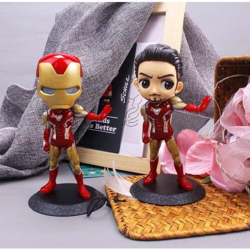 2Style 15cm Avengers Iron Man Figure Toys Q Version Tony Stark Ironman Mark Model Doll