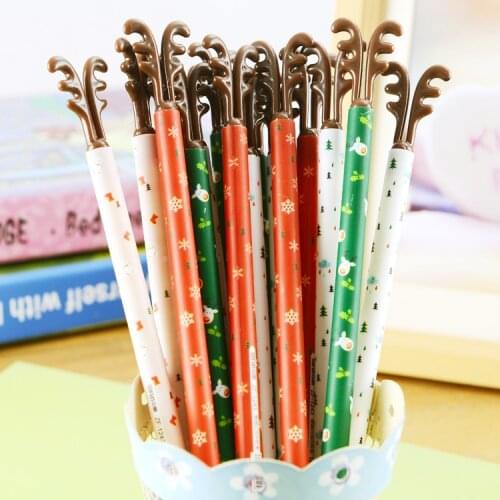 36 pcs/lot Creative Christmas Elk Gel Pen Cute black Ink neutral Pens Promotional Gift Stationery School Supplies